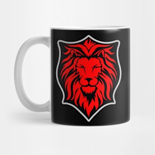 Red Lion on Stylized Shield Mug